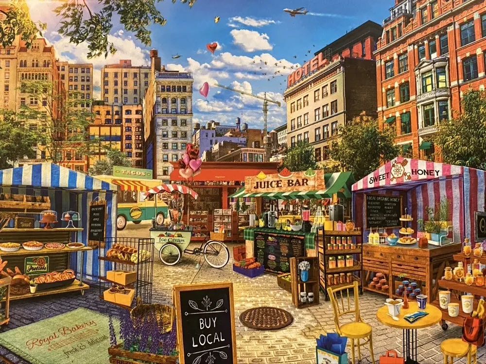 Farmer’s Market - Buy Local Honey - Master Pieces puzzle collectible [Barcode 705988320170] - Main Image 2