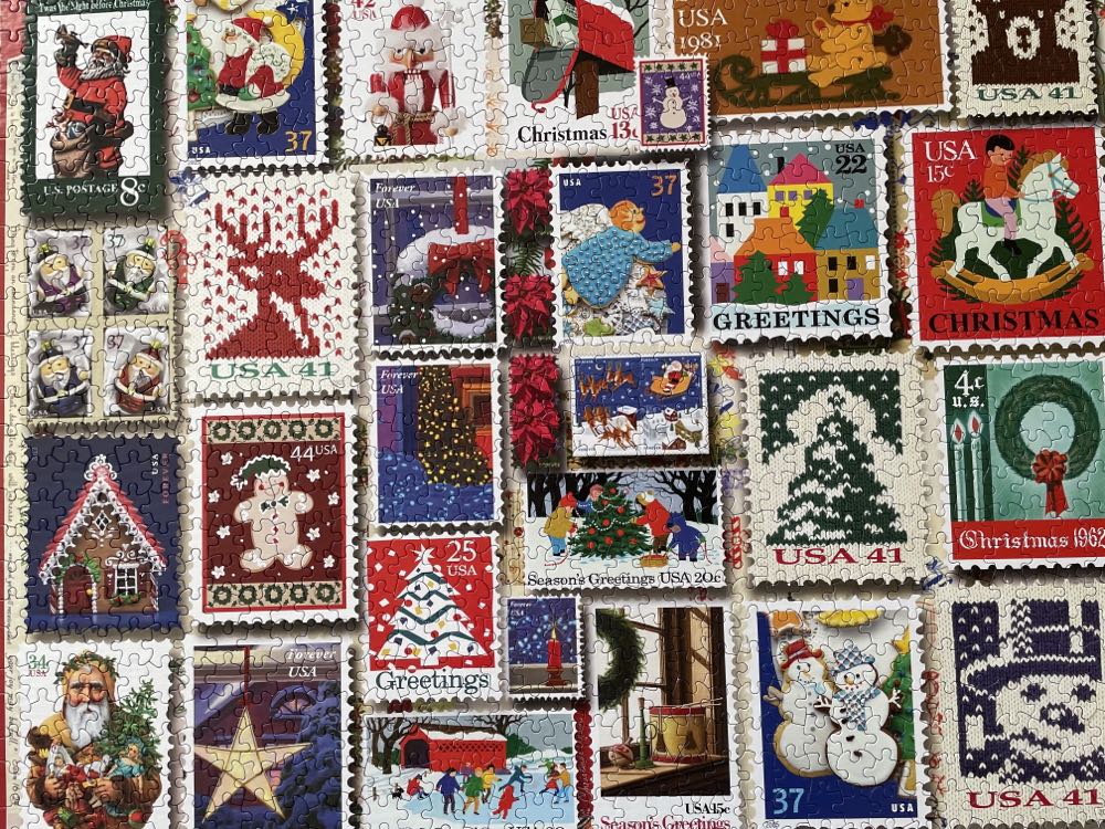 Christmas Stamps-selling  - White Mountain puzzle collectible [Barcode 724819259342] - Main Image 4
