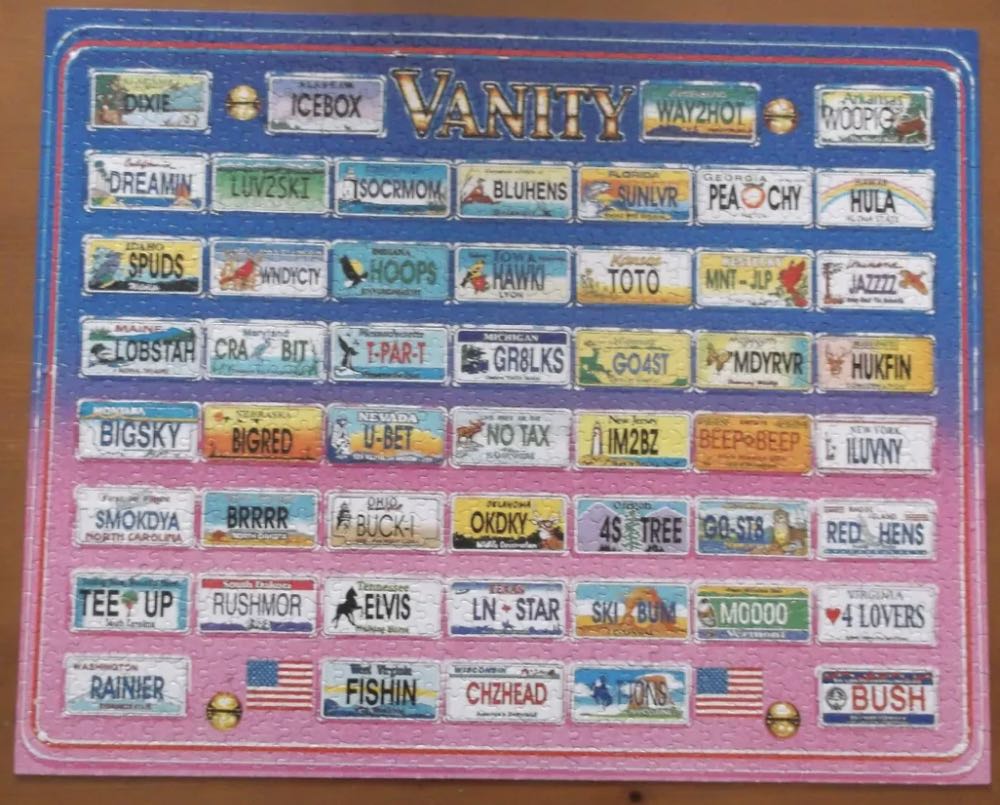 Vanity Plates - White Mountain puzzle collectible [Barcode 724819248643] - Main Image 2