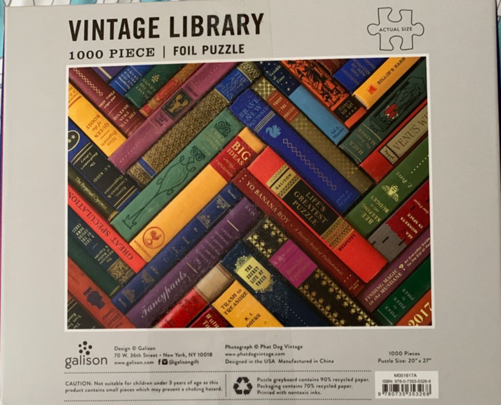 Vintage Library Foil - Galison puzzle collectible - Main Image 2