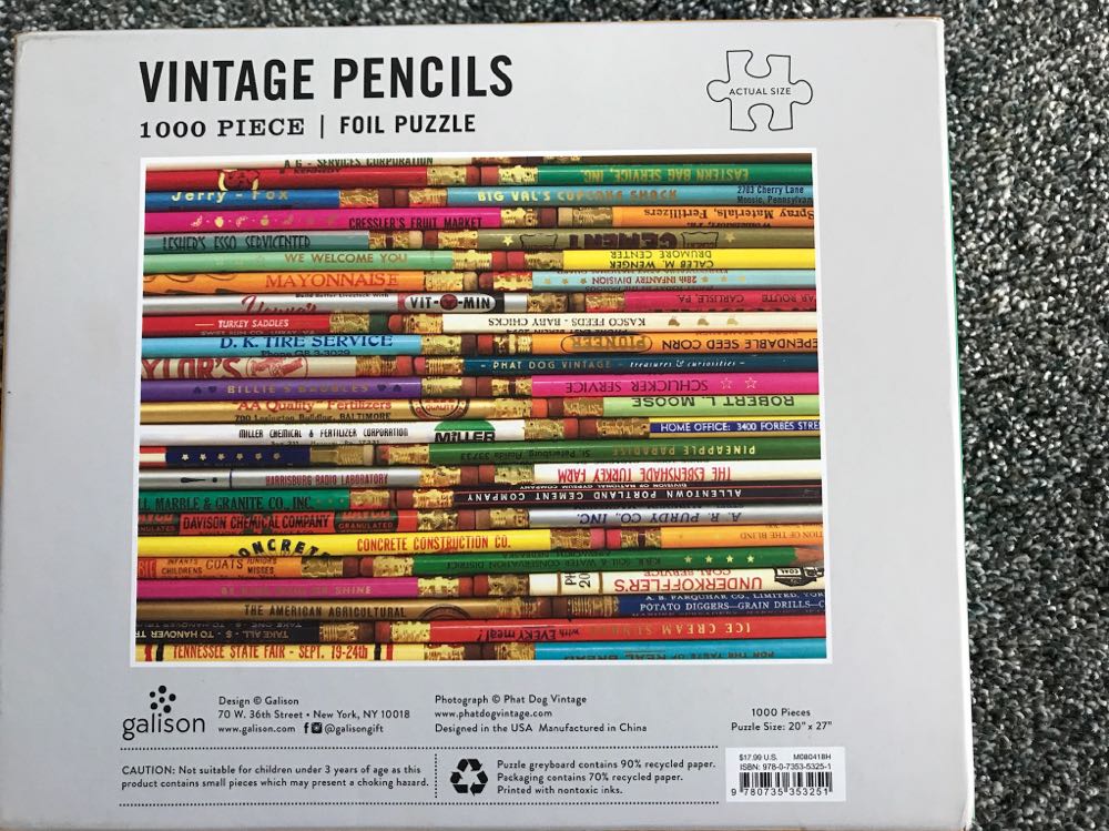 Vintage Pencils - 20, 5/17/20- SOLD - Galison puzzle collectible - Main Image 3