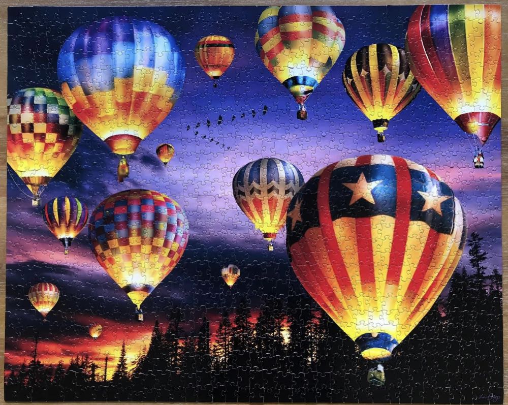 Balloons Aglow - White Mountain Puzzles puzzle collectible [Barcode 724819253135] - Main Image 3