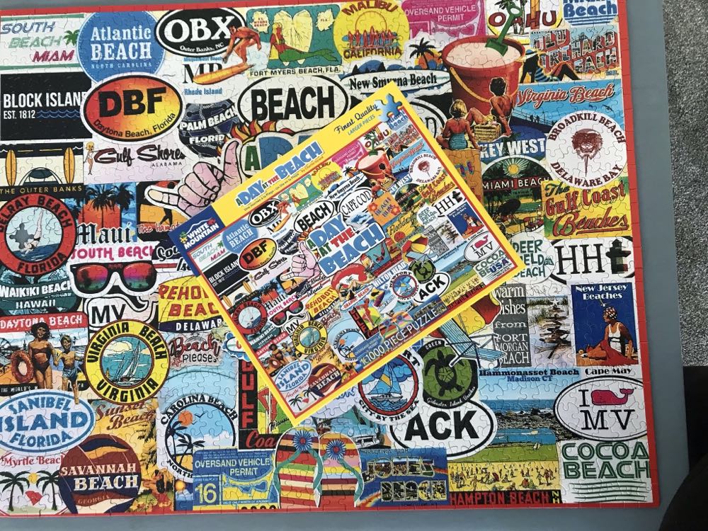 A Day At The Beach ( SAVE FOR GLENNA) - White Mountain Puzzles puzzle collectible [Barcode 724819261888] - Main Image 3