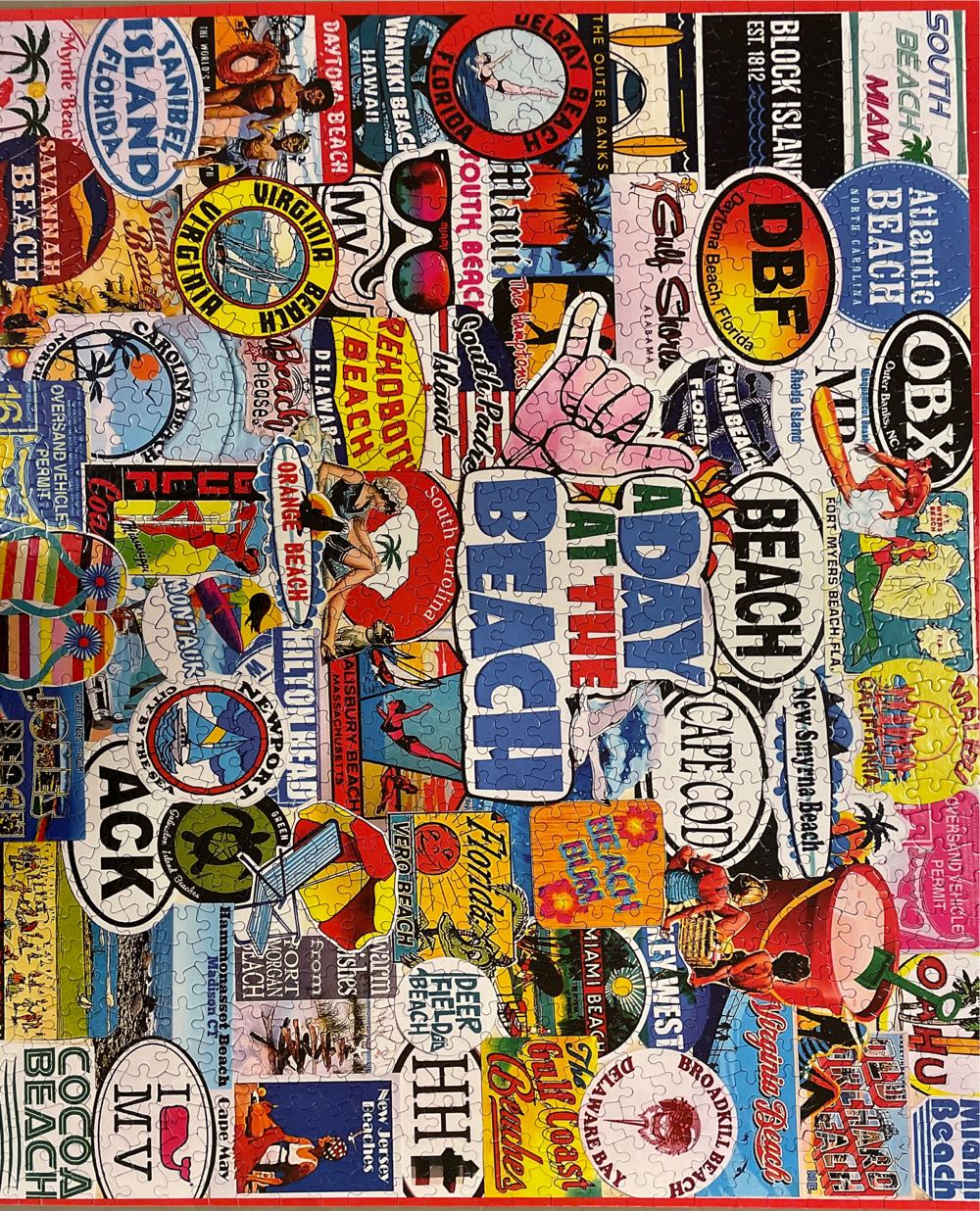 A Day At The Beach ( SAVE FOR GLENNA) - White Mountain Puzzles puzzle collectible [Barcode 724819261888] - Main Image 4