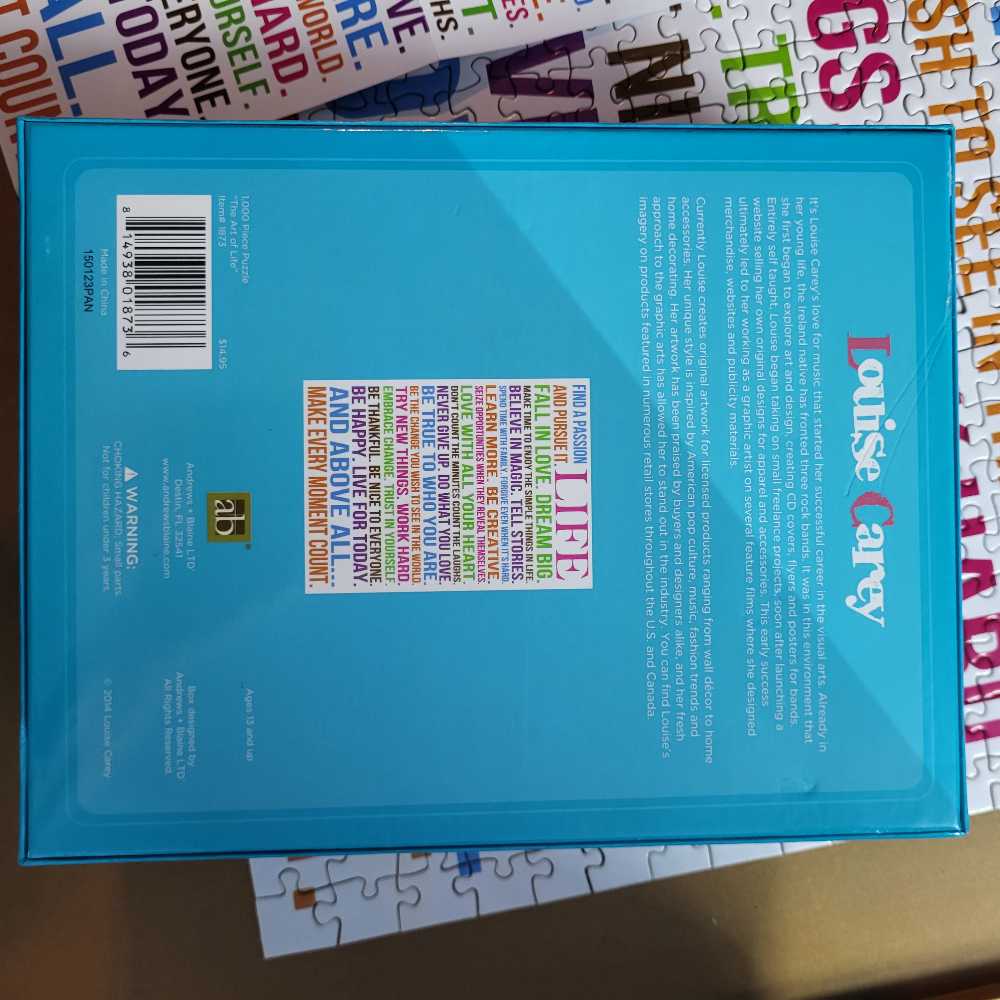 The Art Of Life - Andrews + Blaine 🇺🇸 puzzle collectible [Barcode 814938018736] - Main Image 3