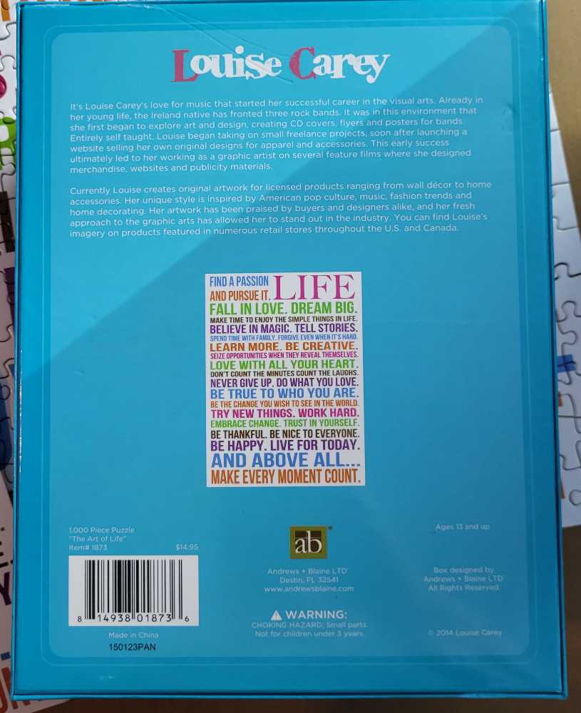The Art Of Life - Andrews + Blaine 🇺🇸 puzzle collectible [Barcode 814938018736] - Main Image 4
