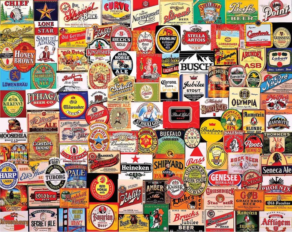 Beer Labels - White Mountain Puzzles puzzle collectible [Barcode 724819260331] - Main Image 2