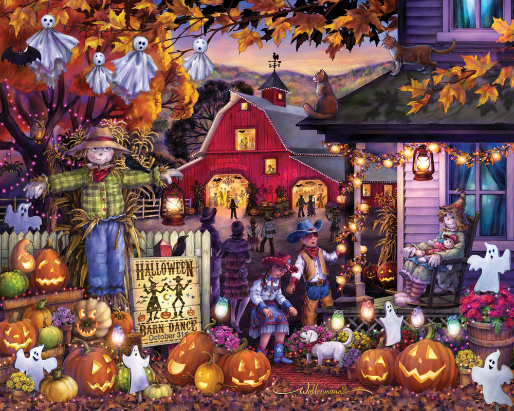 Halloween Barn Dance - Vermont Christmas Co. puzzle collectible [Barcode 819273020116] - Main Image 2