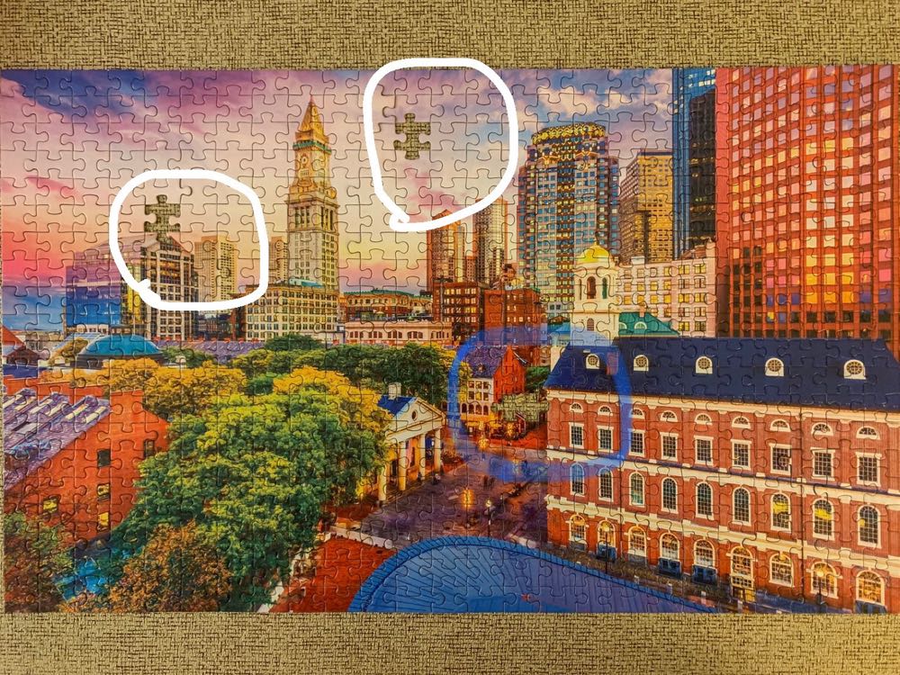 Boston Historical Skyline, Massachusetts - Puzzlebug puzzle collectible [Barcode 639277722034] - Main Image 3