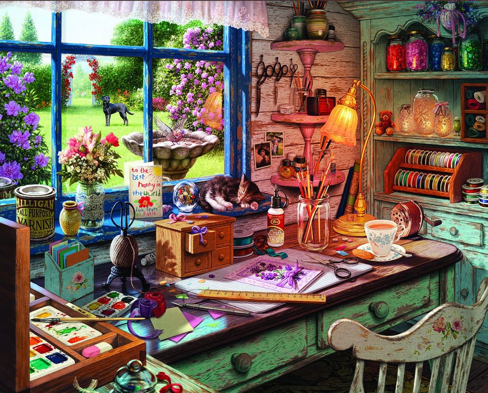 Mom’s Craft Room - White Mountain puzzle collectible [Barcode 724819263776] - Main Image 2