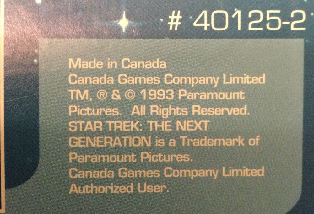 Star Trek TNG - Canada Games puzzle collectible [Barcode 056297401259] - Main Image 3