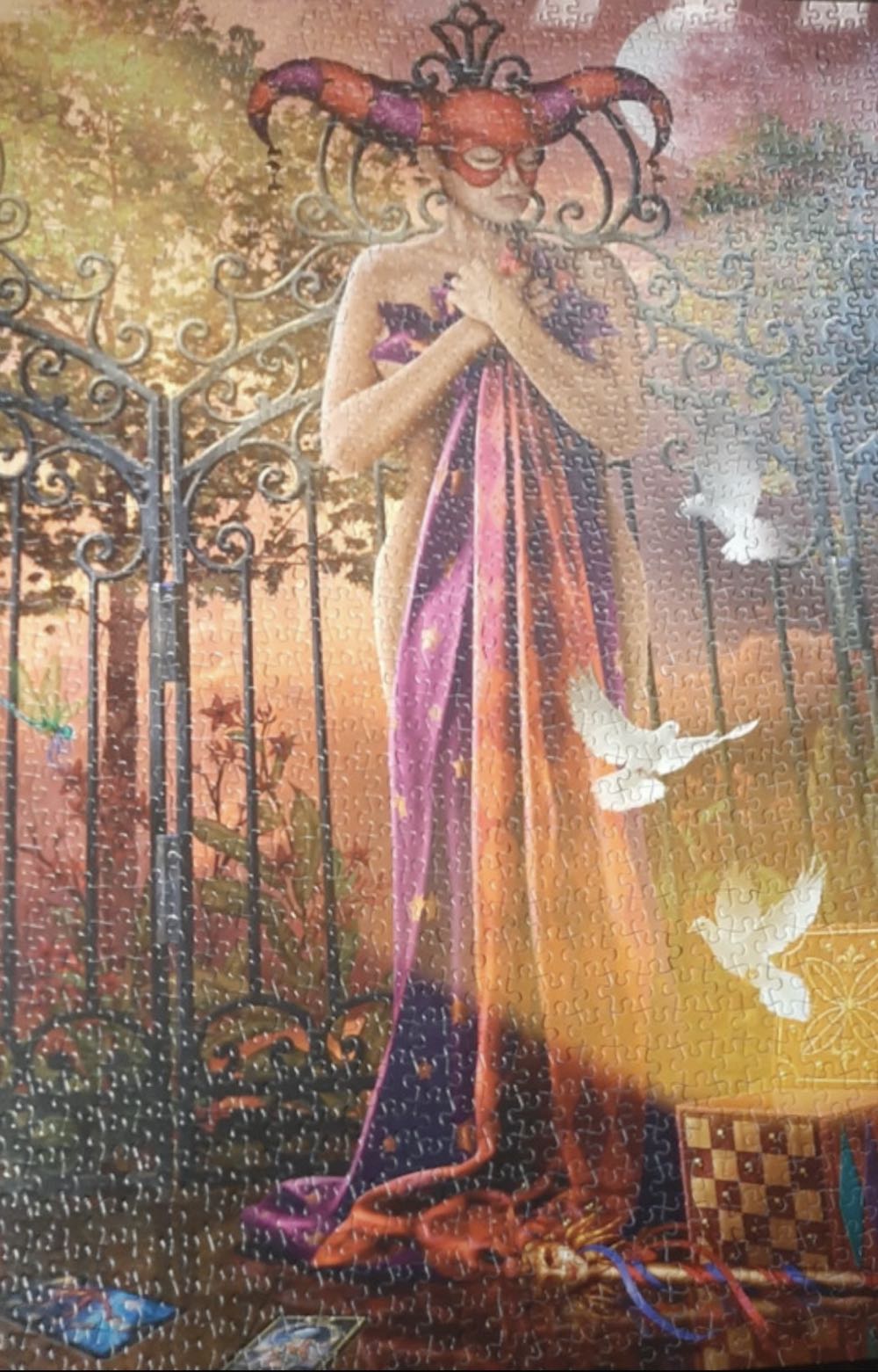Jeune Femme aux 3 Colombes / Beautiful Lady With Three Doves/Oracle Of Vision - Milton Bradley (MB) puzzle collectible [Barcode 5023117029912] - Main Image 3