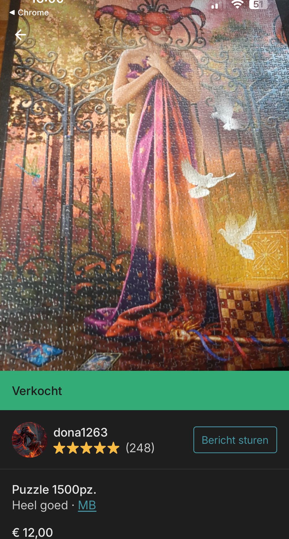 Jeune Femme aux 3 Colombes / Beautiful Lady With Three Doves/Oracle Of Vision - Milton Bradley (MB) puzzle collectible [Barcode 5023117029912] - Main Image 4