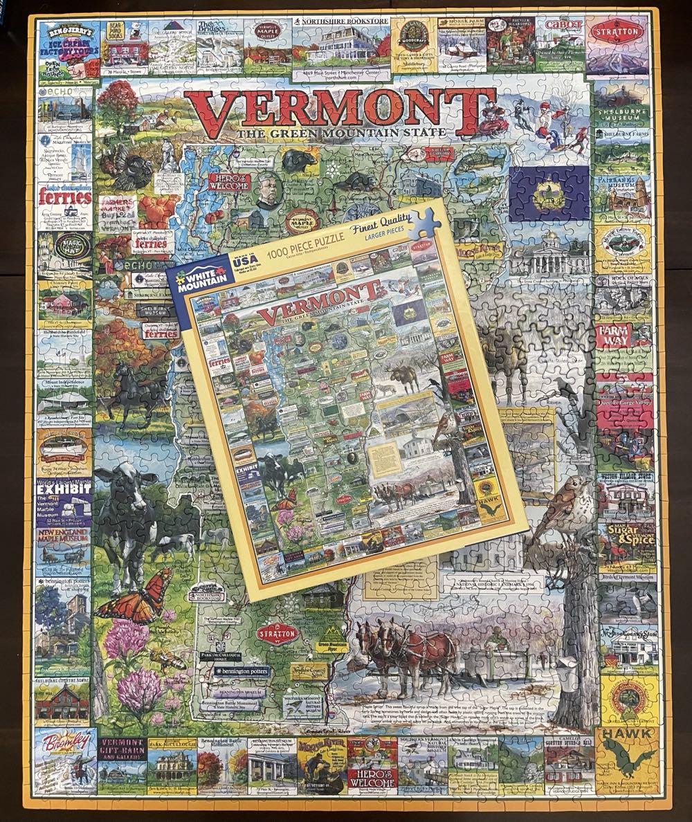 Vermont The Green Mtn State/Sealed/SellShip - White Mountain Puzzles puzzle collectible [Barcode 724819252404] - Main Image 3