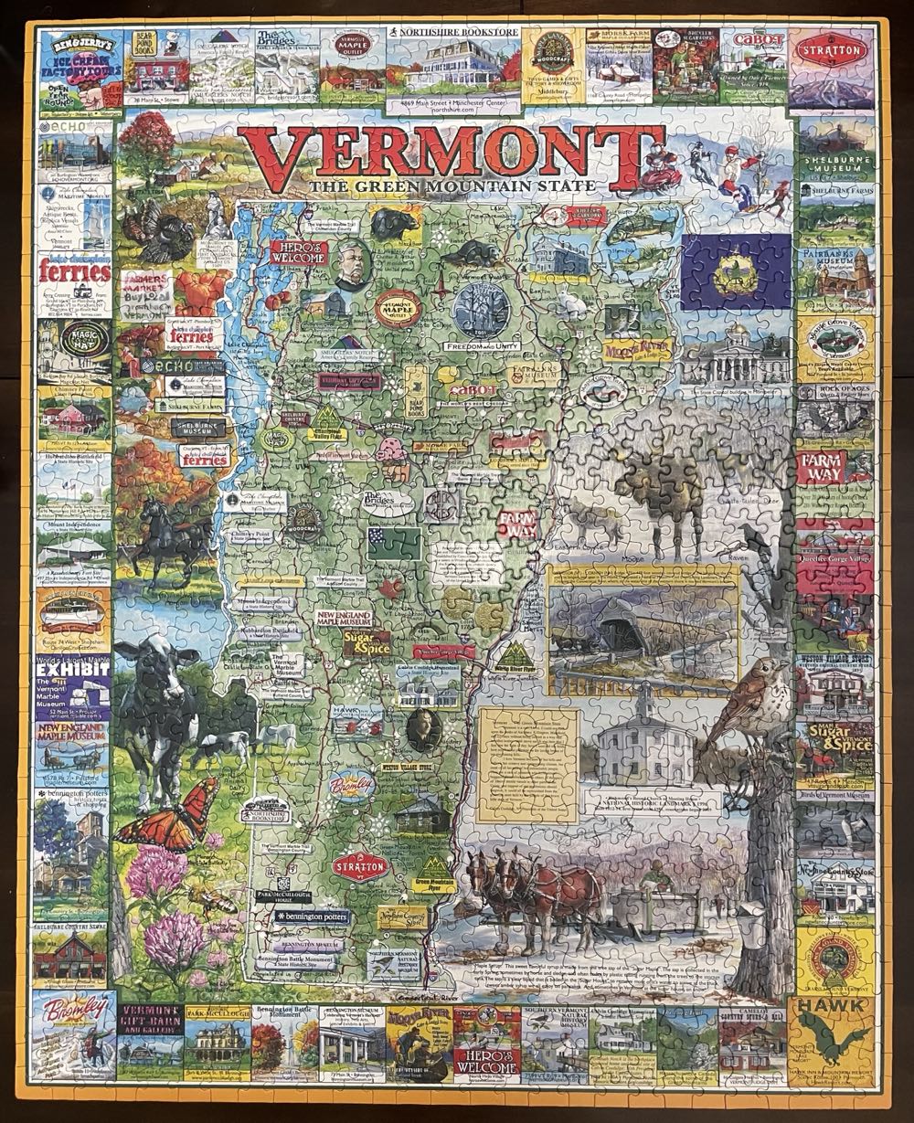 Vermont The Green Mtn State/Sealed/SellShip - White Mountain Puzzles puzzle collectible [Barcode 724819252404] - Main Image 4