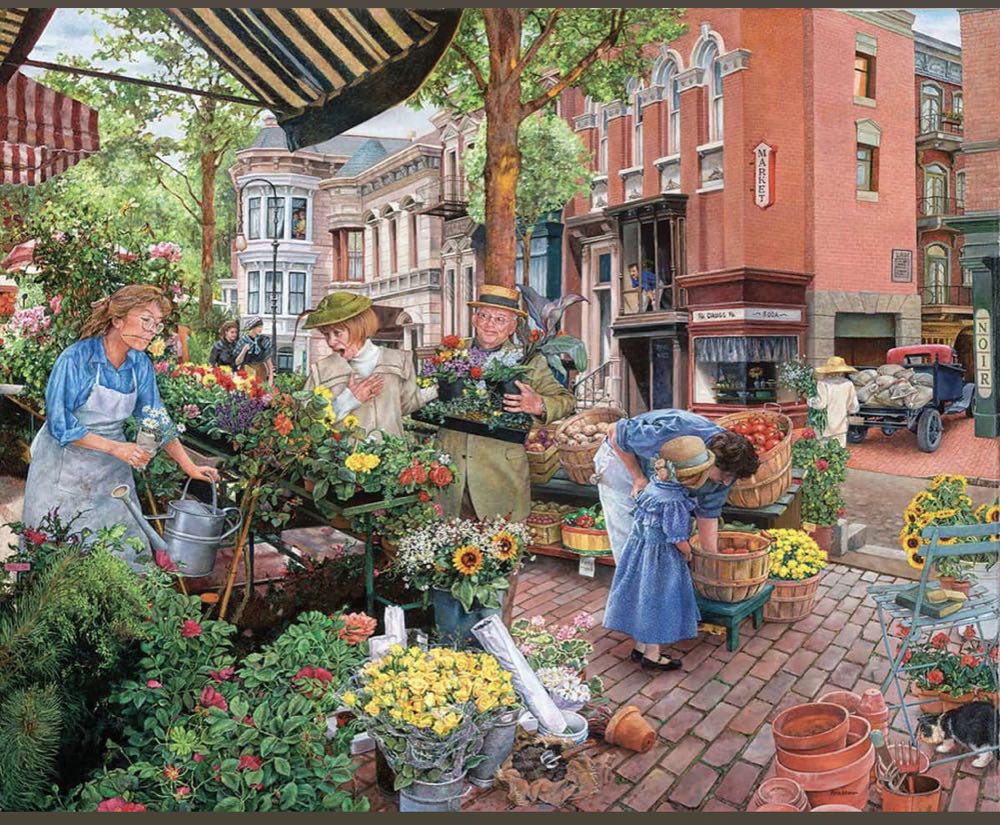 Sidewalk Flower Sale - White Mountain Puzzles puzzle collectible [Barcode 724819260676] - Main Image 2