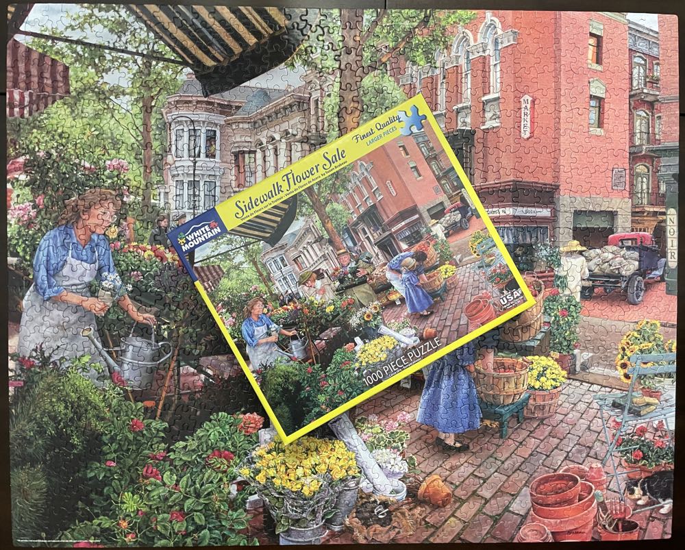 Sidewalk Flower Sale - White Mountain Puzzles puzzle collectible [Barcode 724819260676] - Main Image 3