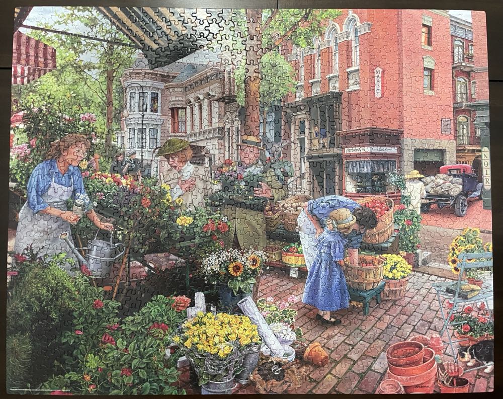 Sidewalk Flower Sale - White Mountain Puzzles puzzle collectible [Barcode 724819260676] - Main Image 4