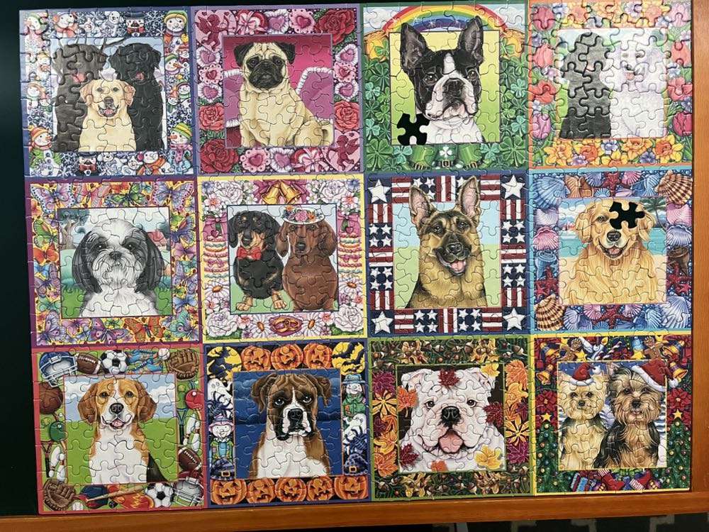 A Year Of Dogs - White Mountain Puzzles puzzle collectible [Barcode 724819256105] - Main Image 2