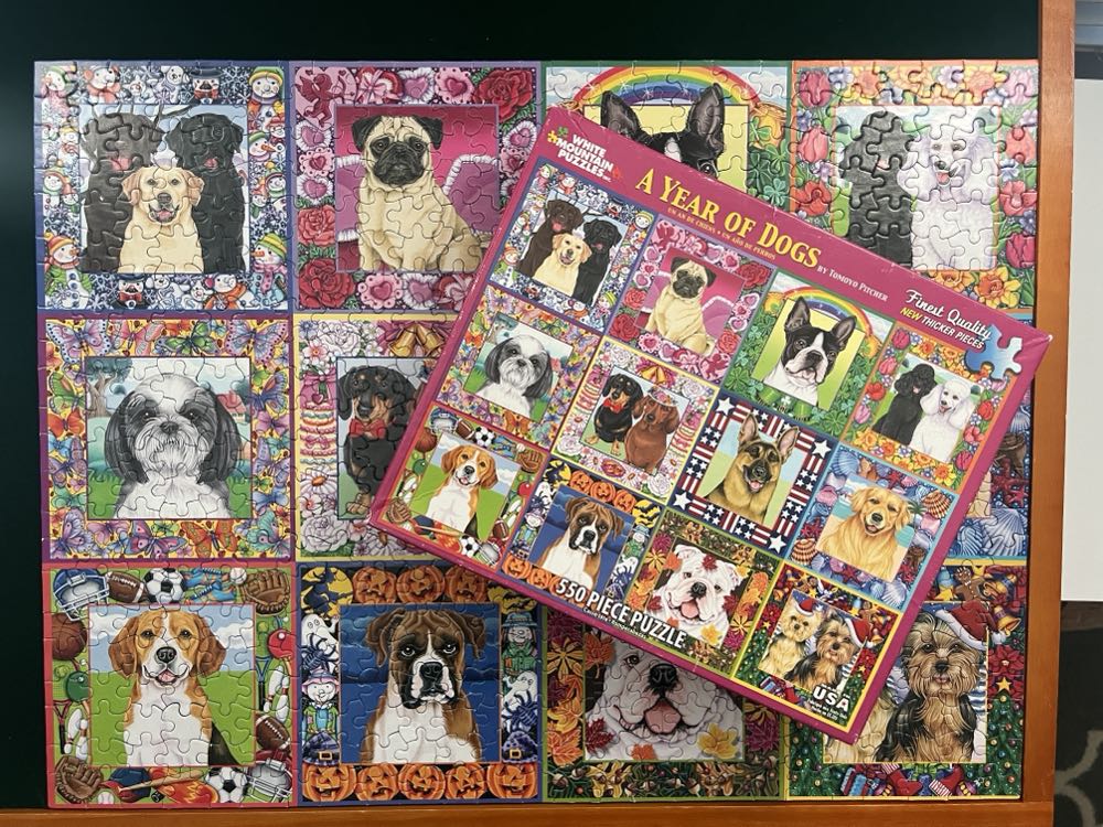 A Year Of Dogs - White Mountain Puzzles puzzle collectible [Barcode 724819256105] - Main Image 3