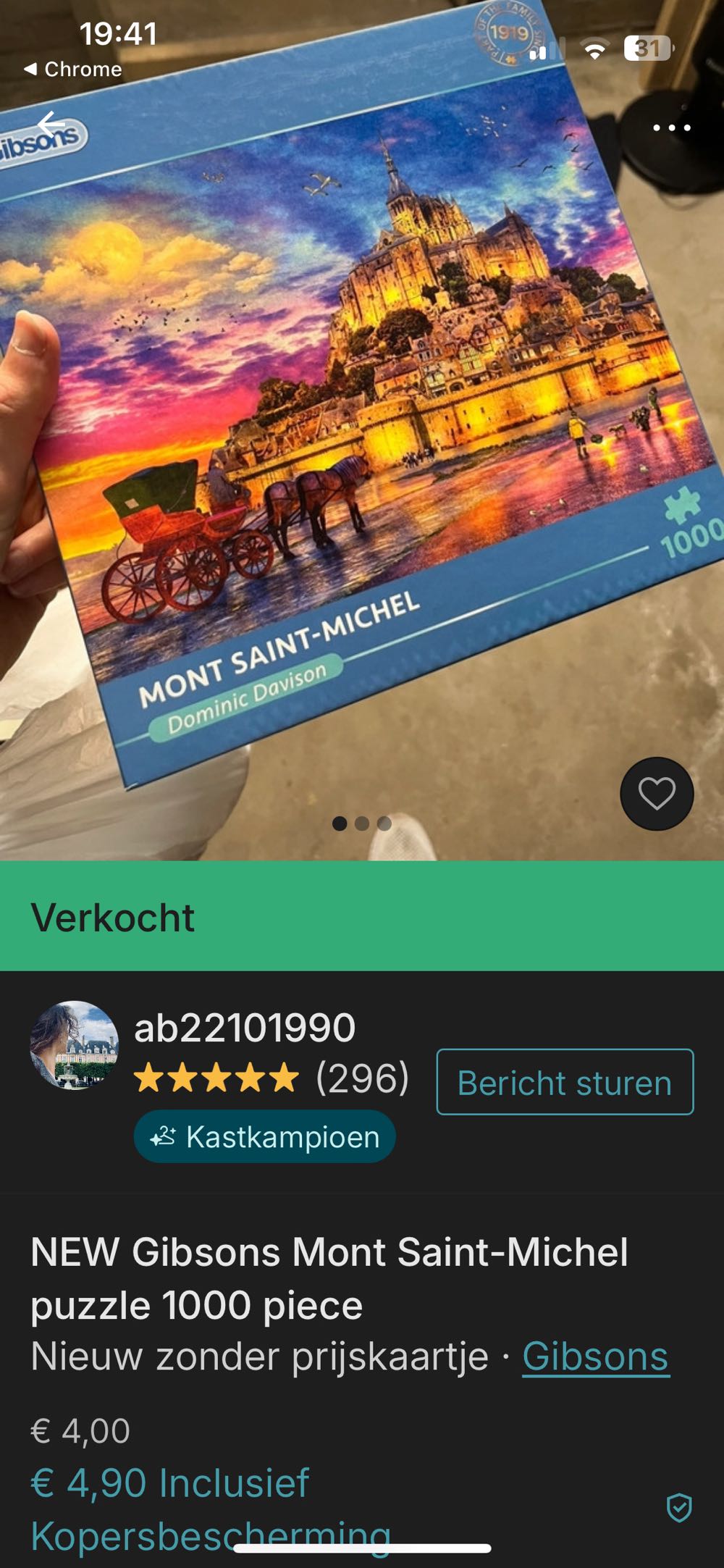 Mont Saint Michel  - Gibsons puzzle collectible [Barcode 5012269064087] - Main Image 3