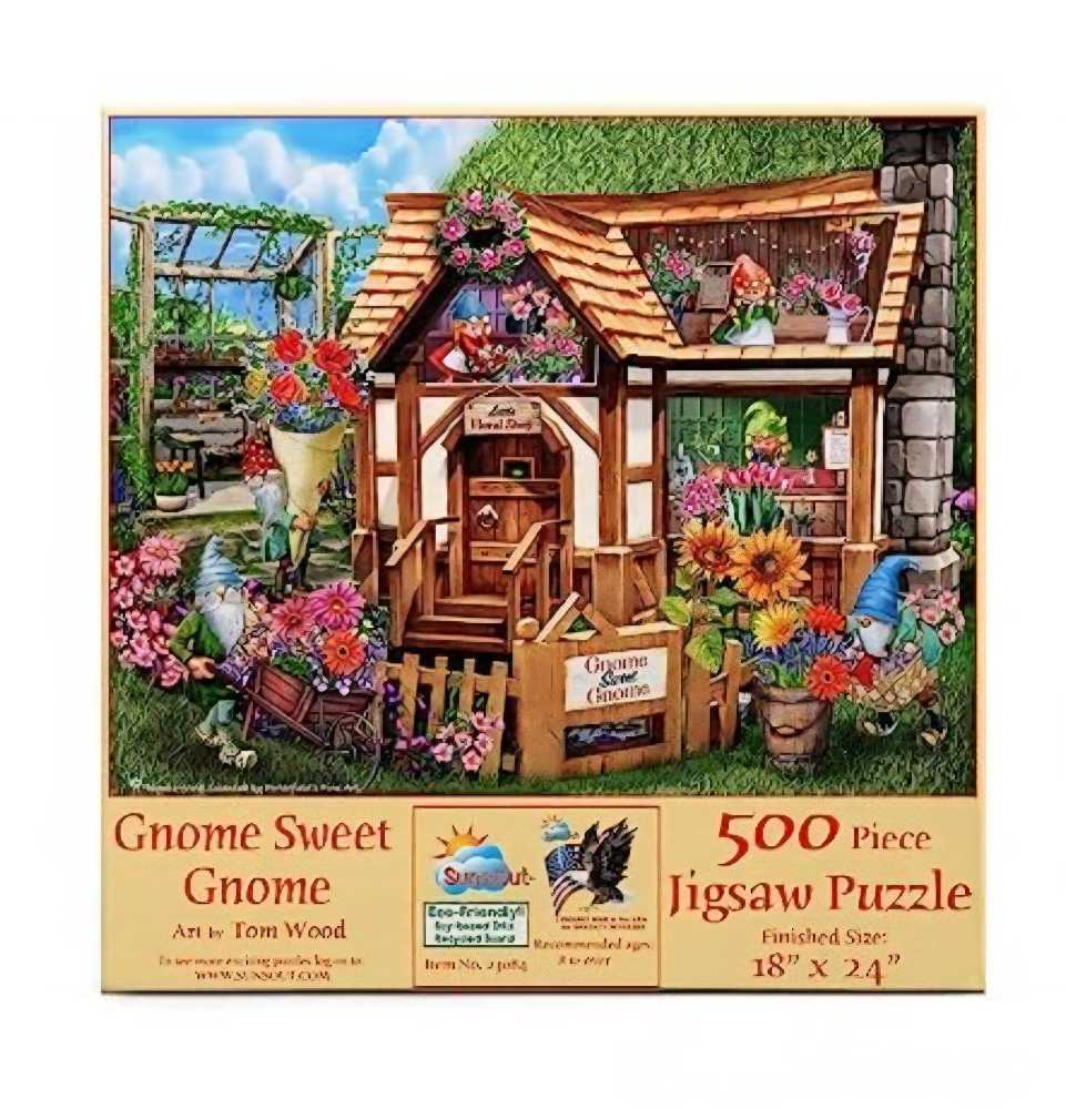 Gnome Sweet Gnome - SunsOut puzzle collectible [Barcode 796780230842] - Main Image 2