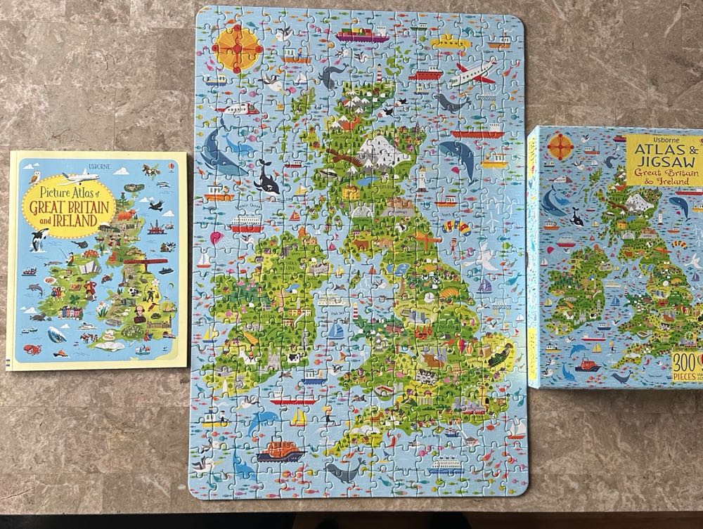 Atlas & Jigsaw Great Britain & Ireland - Usborne puzzle collectible - Main Image 2