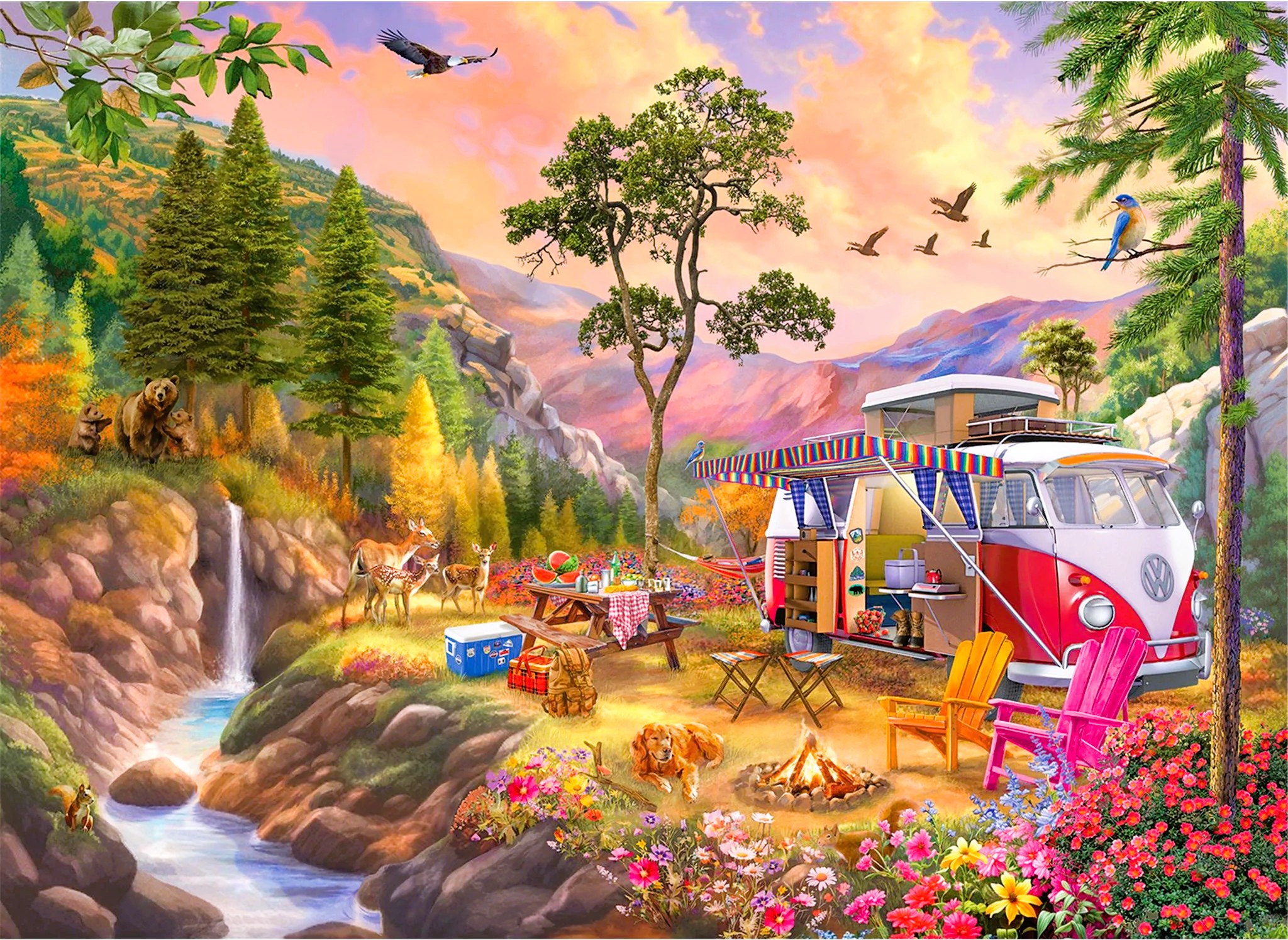 VW Campers Paradise (V) 🧩 - Eurographics puzzle collectible - Main Image 2
