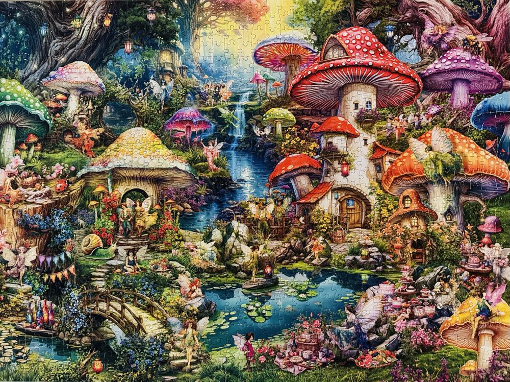 Merry Mushroom Village Picnic 💎 - Buffalo puzzle collectible - Main Image 2