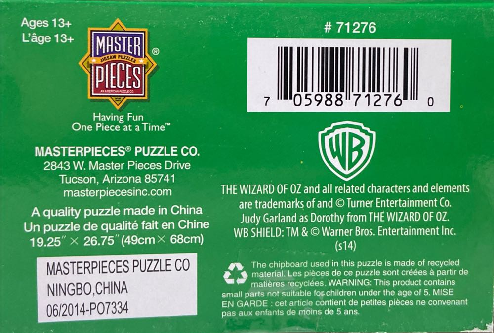 The, Wizard Of Oz - Master Pieces puzzle collectible [Barcode 705988713361] - Main Image 3