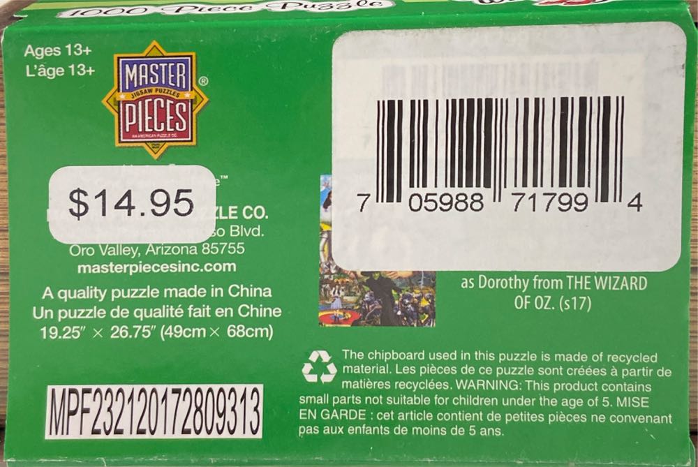 The, Wizard Of Oz - MasterPieces puzzle collectible - Main Image 3