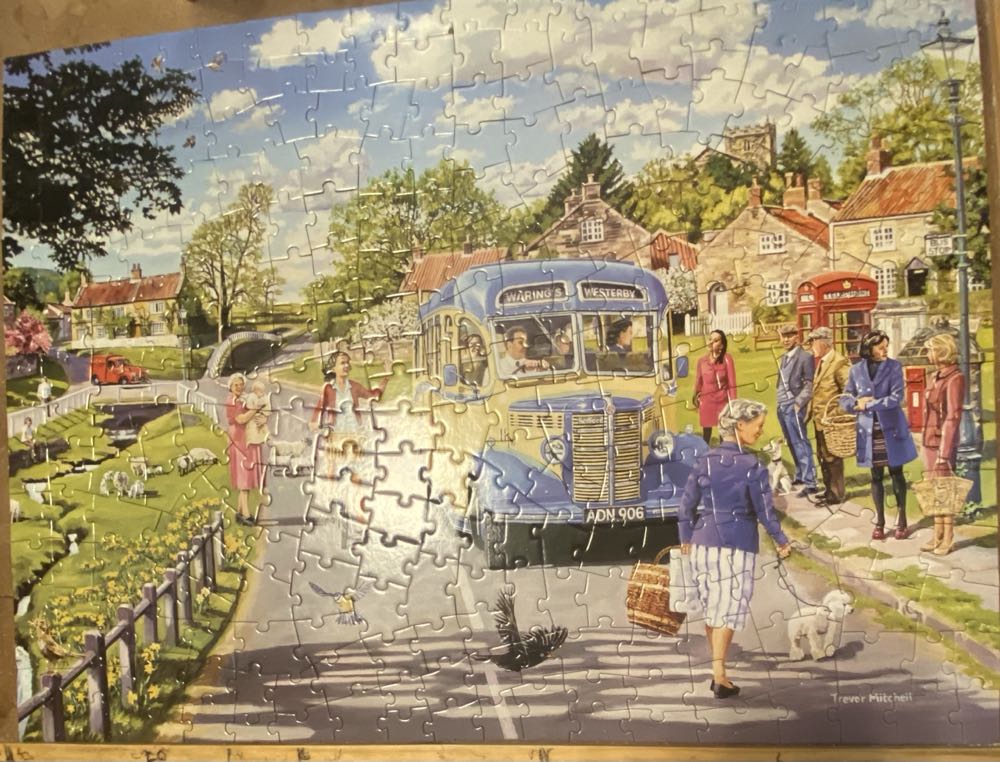 The Village Bus Stop - Bits & Pieces puzzle collectible [Barcode 192949081087] - Main Image 2