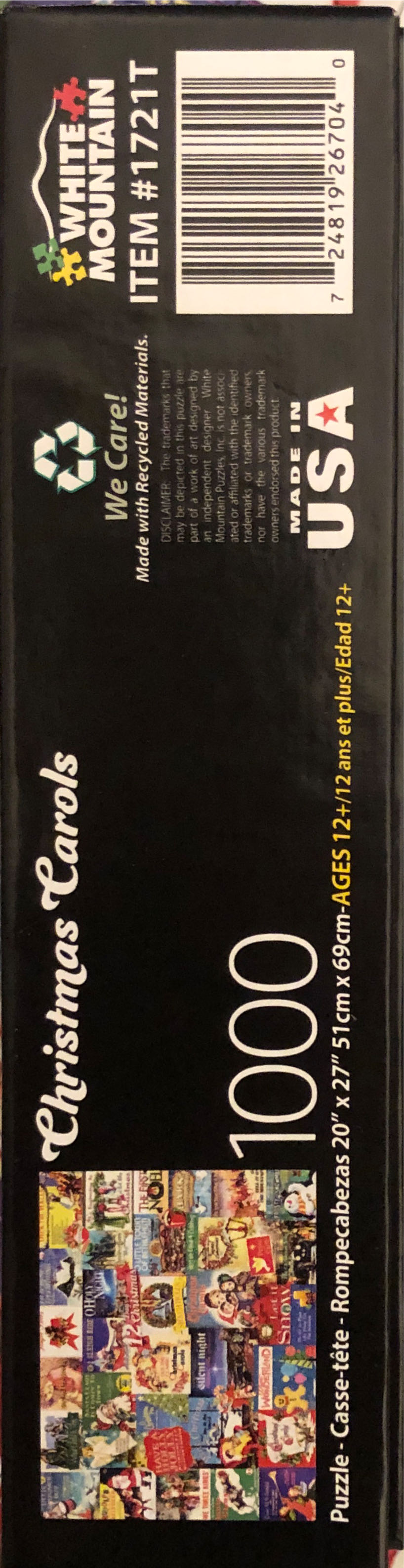 Christmas Carols - White Mountain puzzle collectible [Barcode 724819267040] - Main Image 4