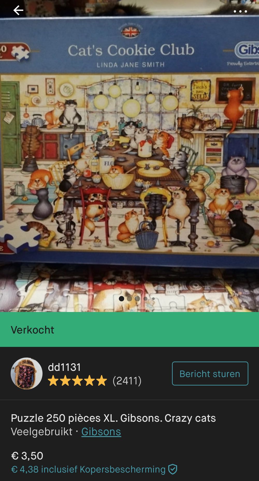 Cats Cookie Club - Gibsons puzzle collectible [Barcode 5012269027129] - Main Image 4