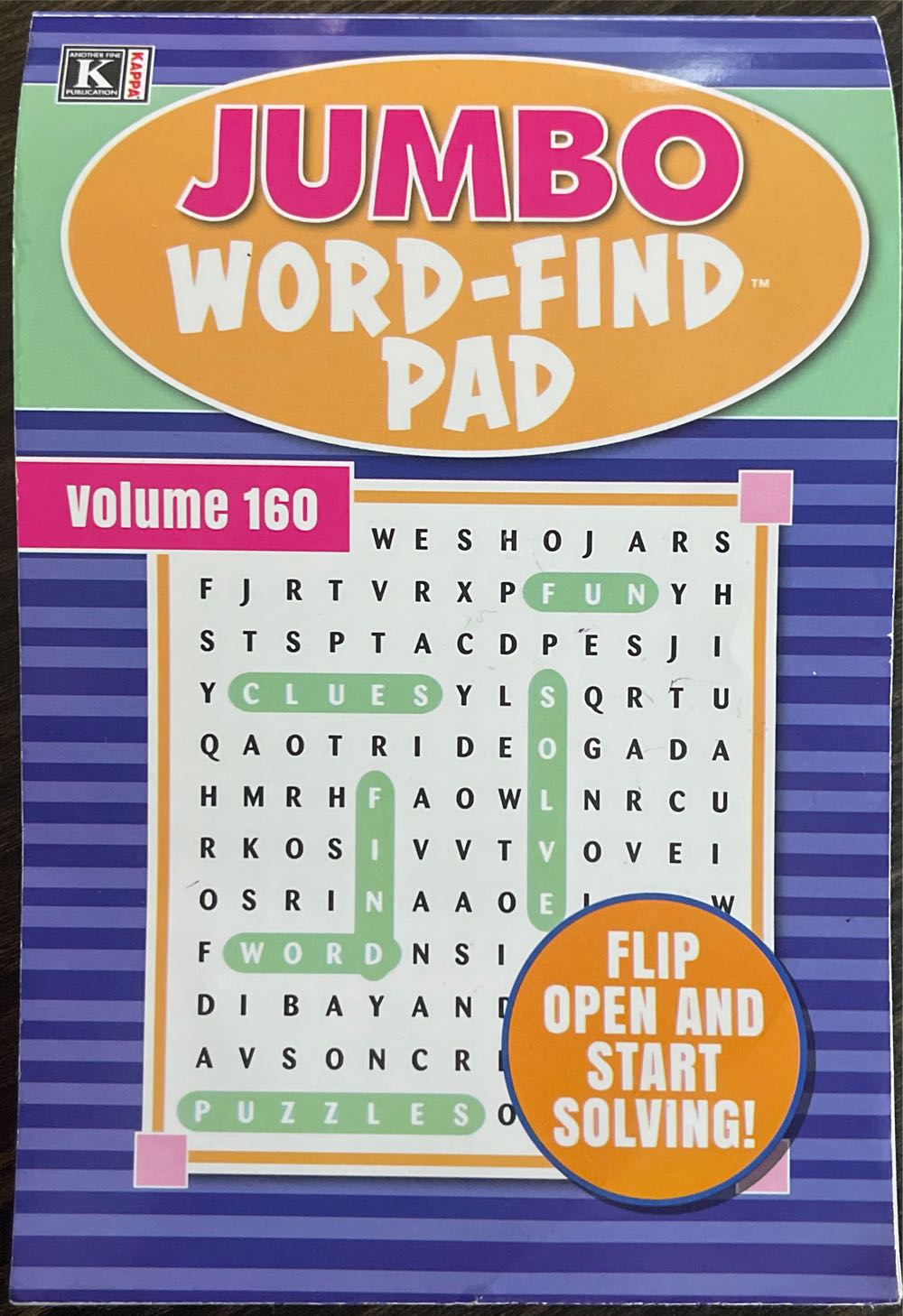 Jumbo Pad Volume Word Find Vol.160 Brand New Pads: & Kappa - Kappa Books puzzle collectible [Barcode 088908641006] - Main Image 2
