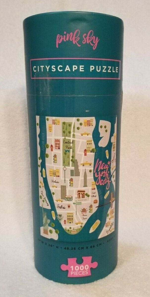New York City Cityscape - Pink Sky puzzle collectible [Barcode 191205475332] - Main Image 2