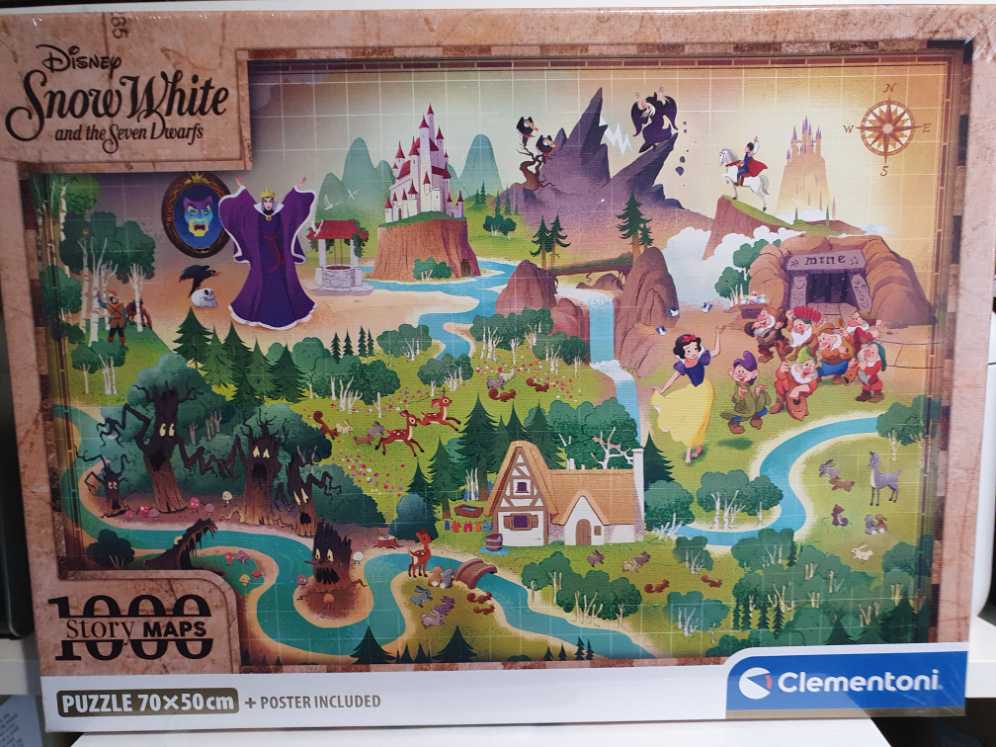 Disney Story Maps: White And The Seven Dwarfs - Clementoni puzzle collectible [Barcode 8005125398140] - Main Image 2
