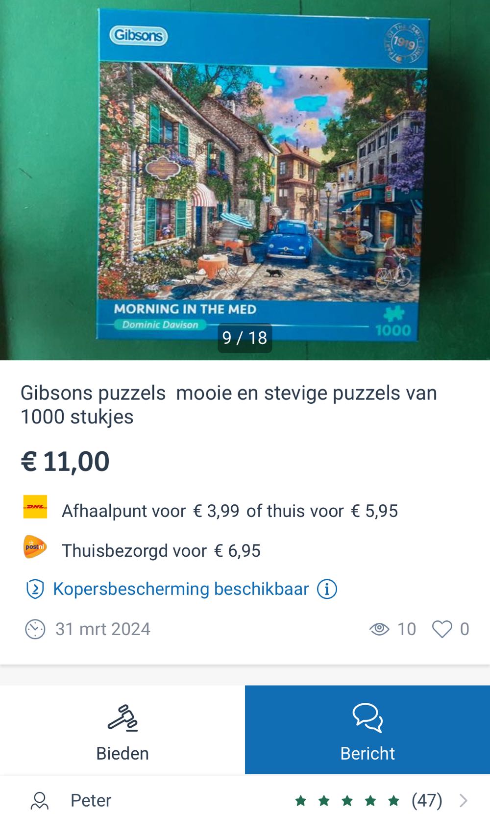 Morning In The Med - Gibsons puzzle collectible [Barcode 5012269063851] - Main Image 3