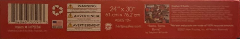 Barns, Barns, Barns - Hart Puzzles puzzle collectible [Barcode 704846705913] - Main Image 3