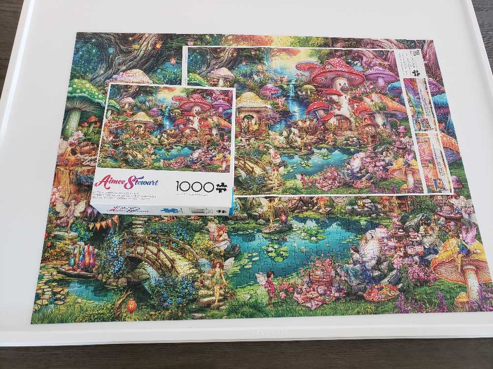 Merry Mushroom Village Picnic-NIB-FOR SALE - Buffalo Games puzzle collectible [Barcode 079346127504] - Main Image 3