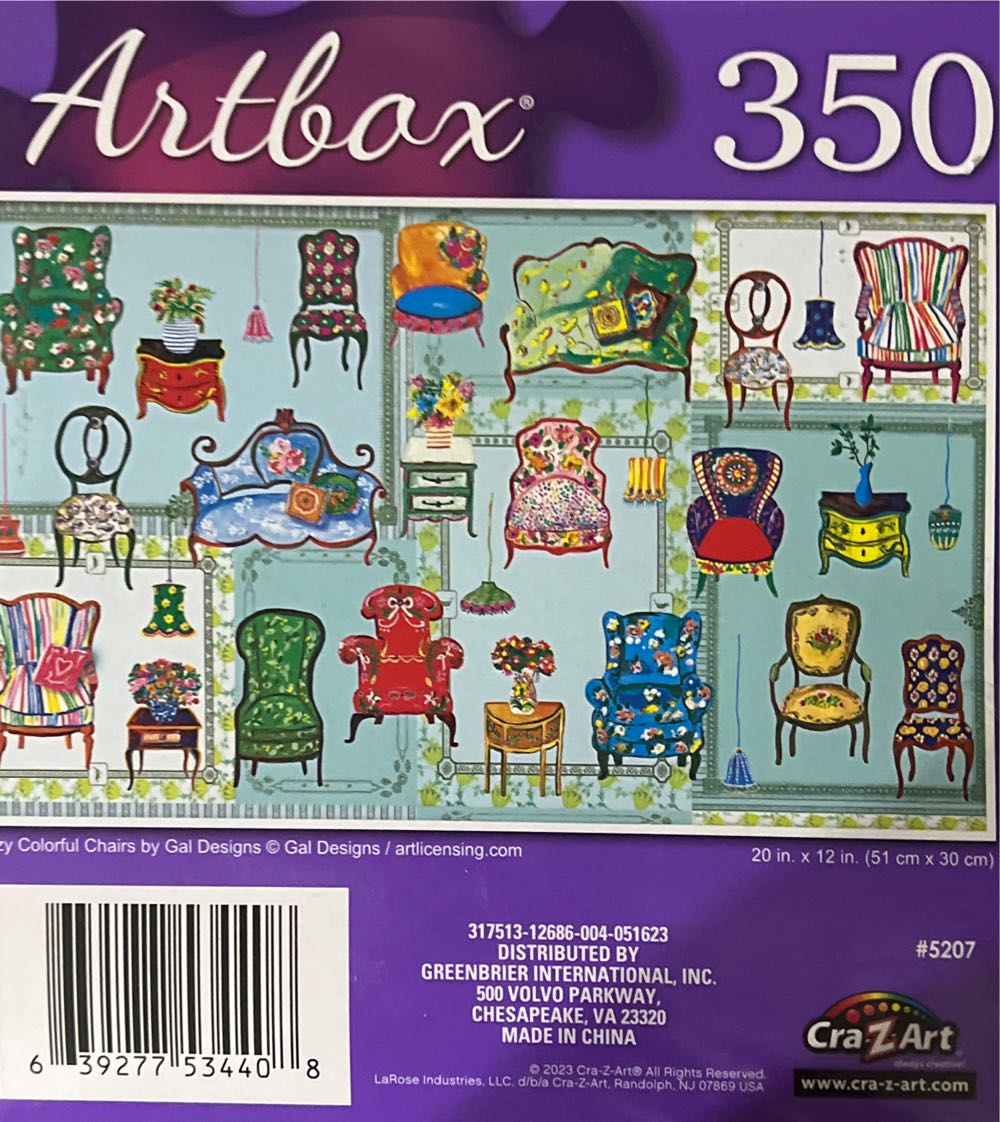 Artbox - Cozy Colorful Chairs - CraZArt puzzle collectible [Barcode 639277534408] - Main Image 2