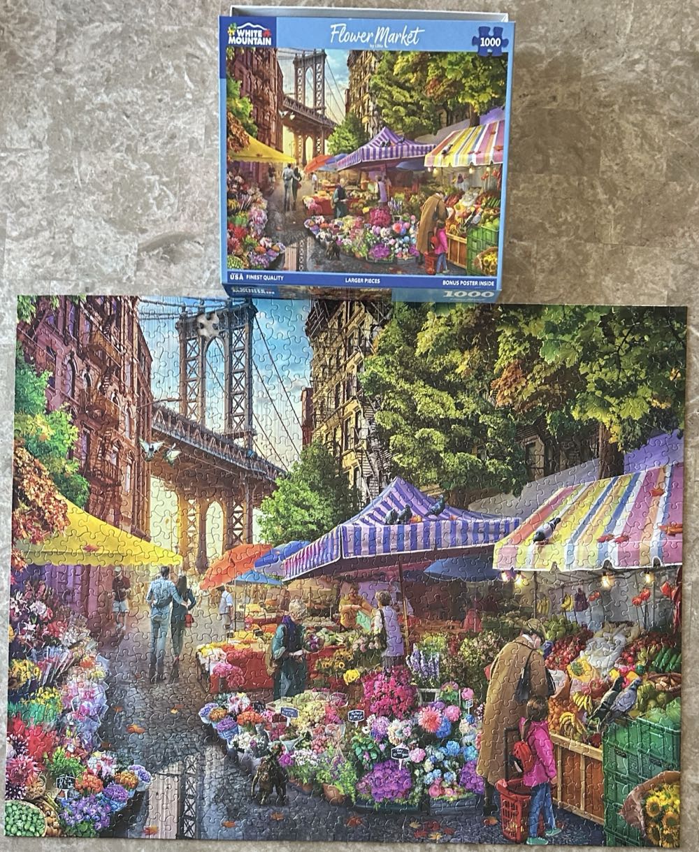 Flower Market - White Mountain puzzle collectible [Barcode 724819267170] - Main Image 2
