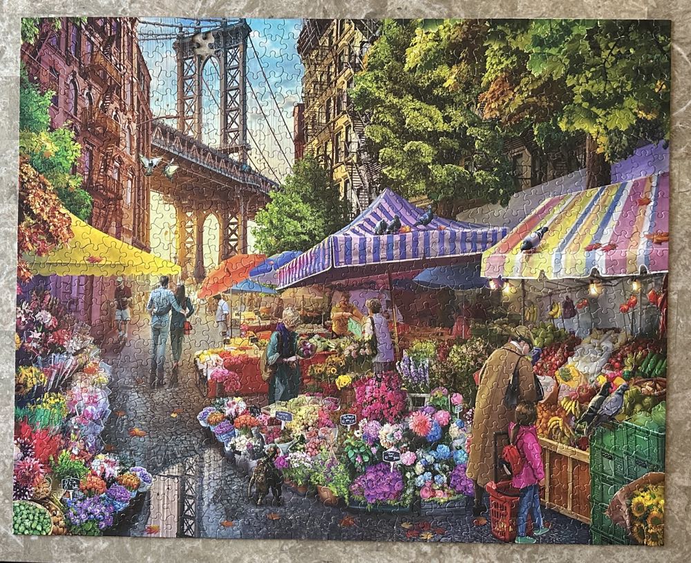 Flower Market - White Mountain puzzle collectible [Barcode 724819267170] - Main Image 3