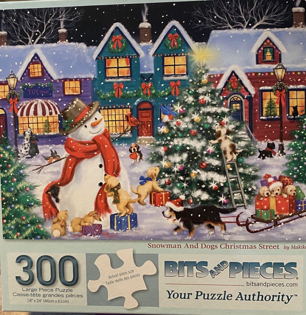 Snowman And Dogs Christmas Street - Bits And Pieces puzzle collectible [Barcode 192949068231] - Main Image 2