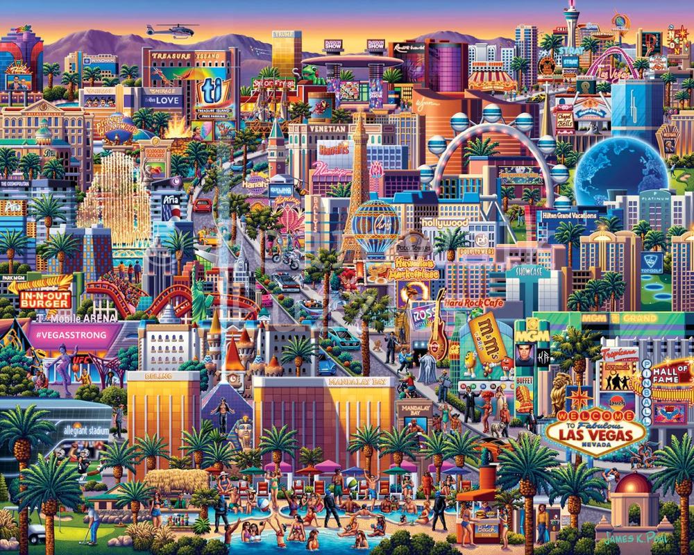 Las Vegas Strip - Boardwalk Puzzle Company puzzle collectible [Barcode 671095905473] - Main Image 2
