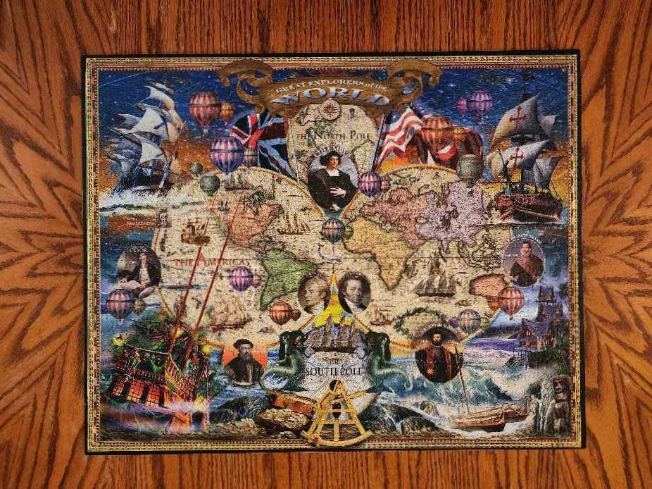 ZZ - Great Explorers World Map (SOLD) - White Mountain puzzle collectible - Main Image 2