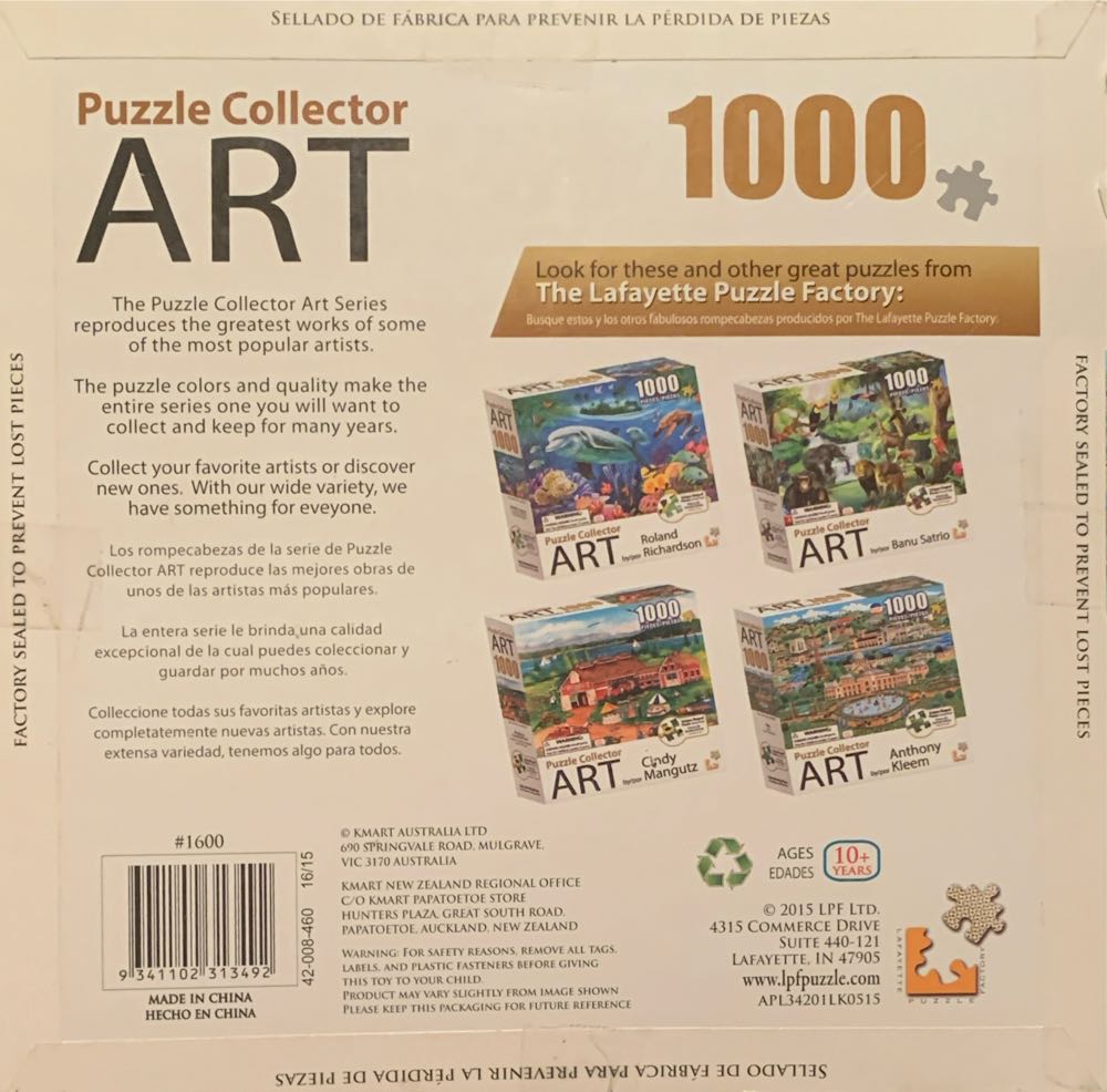 Puzzle Collector Art Series:  Paris - K-Mart | Lafayette Puzzle Factory puzzle collectible [Barcode 9341102313492] - Main Image 2