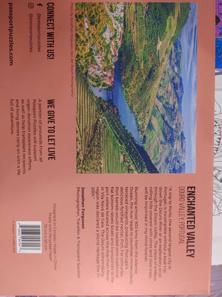 Enchanted Valley, Douro Valley, Portugal - Passport Puzzles puzzle collectible [Barcode 628634947043] - Main Image 2