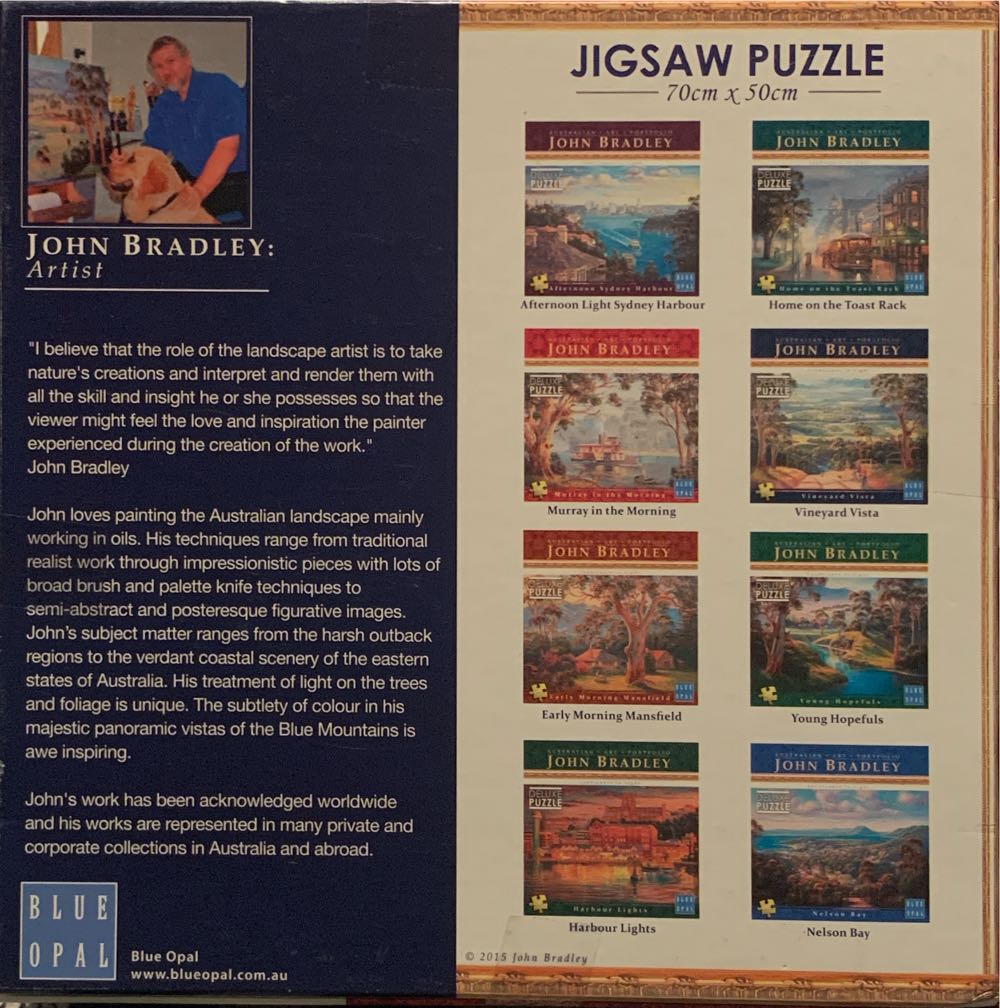 Australian Art Portfolio: John Bradley - Murray in the Morning - Blue Opal 🇦🇺 puzzle collectible [Barcode 633793019142] - Main Image 2