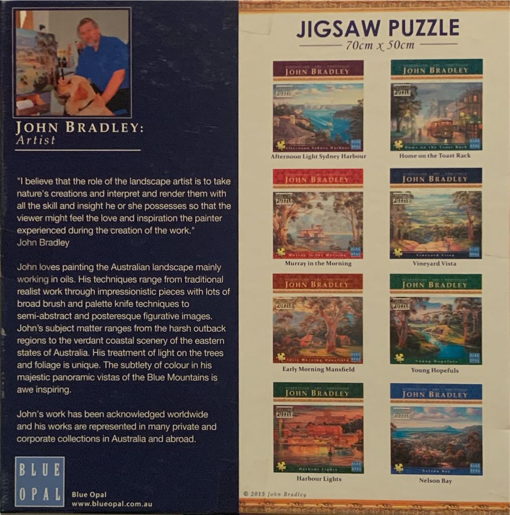 Australian Art Portfolio: John Bradley - Vineyard Vista - Blue Opal 🇦🇺 puzzle collectible [Barcode 633793019203] - Main Image 2